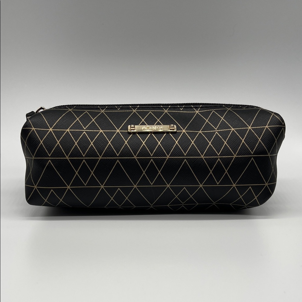 Stella & Dot Black and Gold Geometric Toiletry Bag